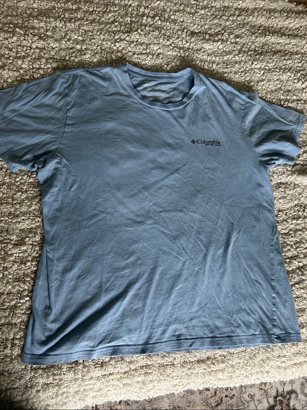 Columbia PFG Light Blue Men’s Short Sleeve Logo Tee